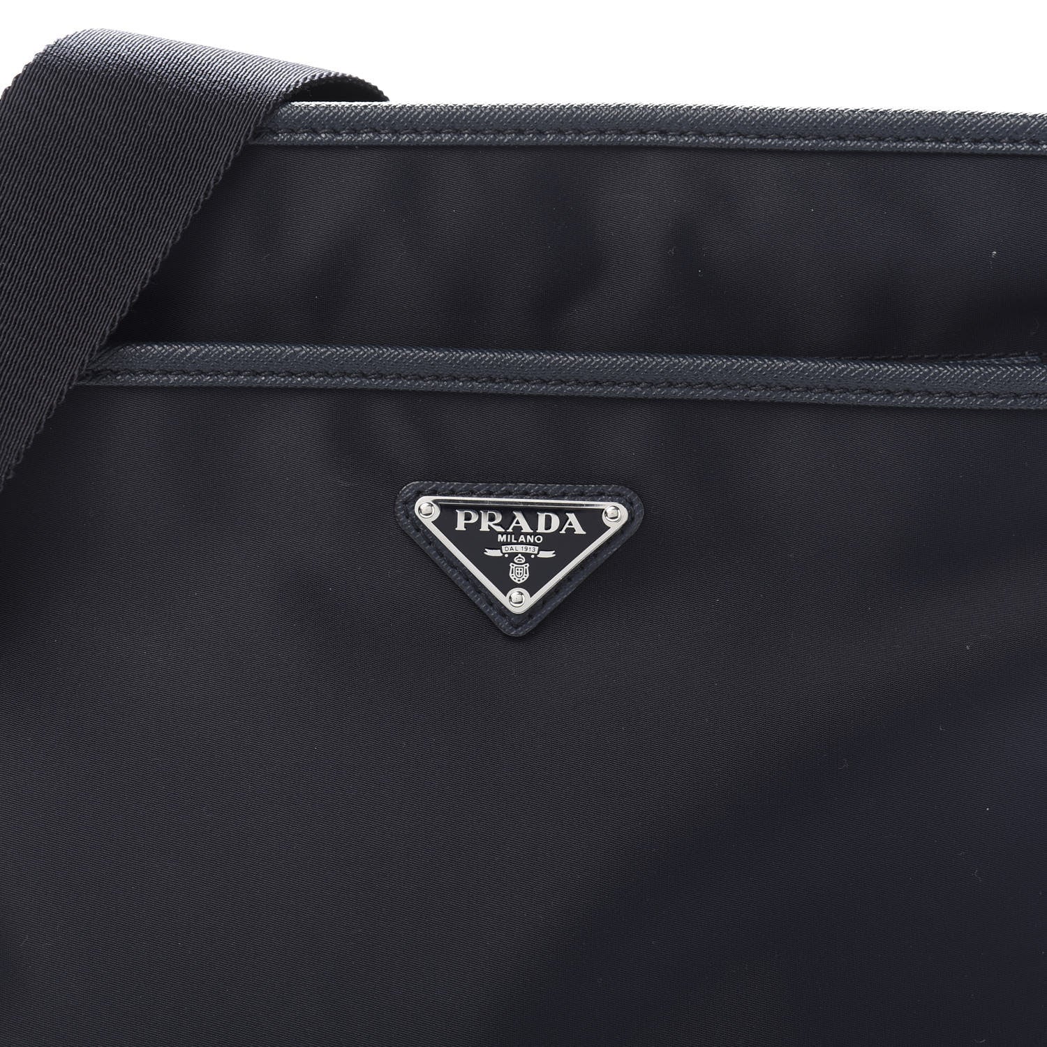 Prada Tessuto Nylon Saffiano Flat Messenger Bag Baltico 11 of 11