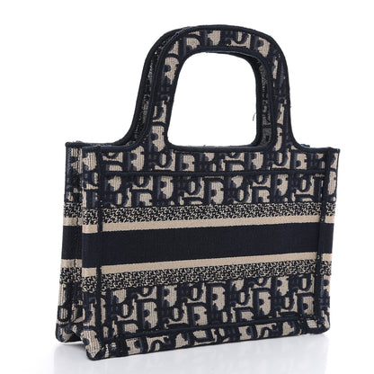 Christian Dior Oblique Mini Book Tote Blue Multicolor 2 of 9