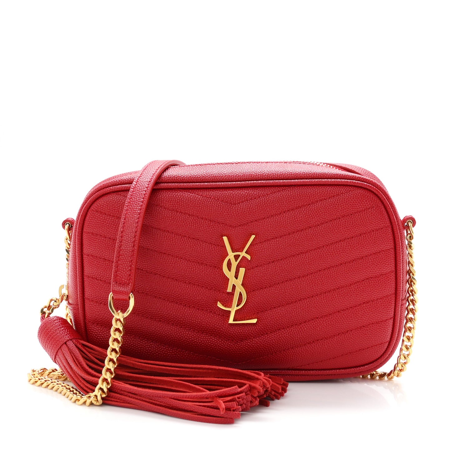Grain De Poudre Matelasse Monogram Mini Lou Camera Bag Eros Red