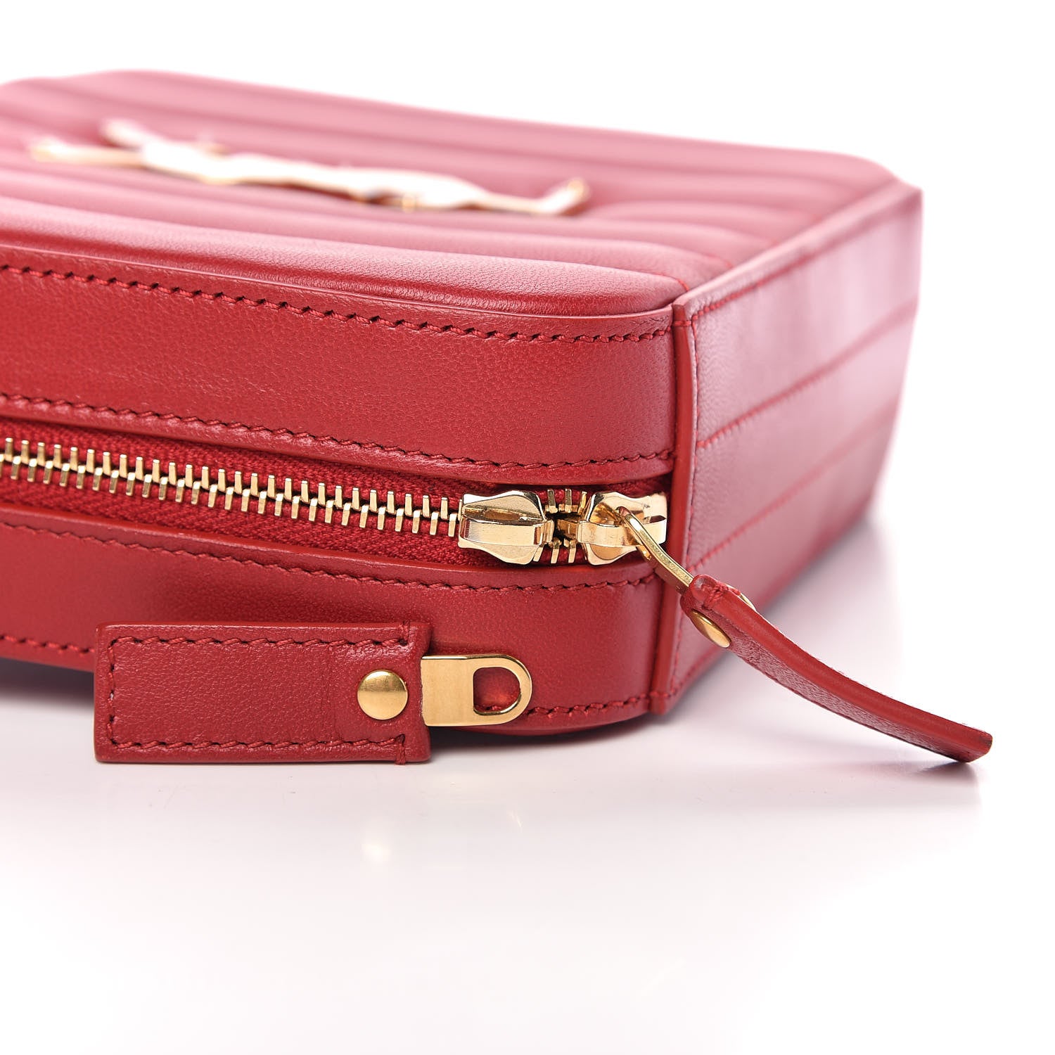 Saint Laurent Lambskin Matelasse Vicky Monogram Belt Bag Eros Red 9 of 9