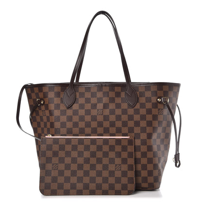 Louis Vuitton Damier Ebene Neo Neverfull MM Rose Ballerine 1 of 9