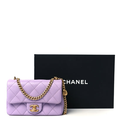 Chanel Caviar Quilted Mini Rectangular Sweetheart Flap Light Purple 12 of 12