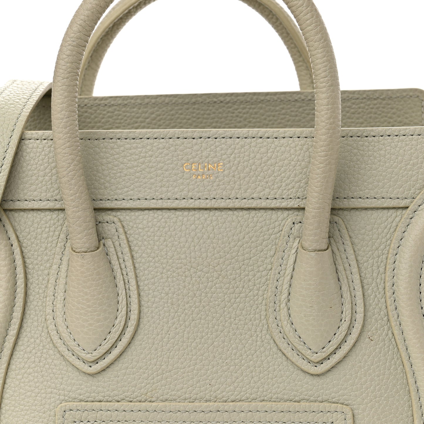 Drummed Calfskin Nano Luggage Vert D'eau