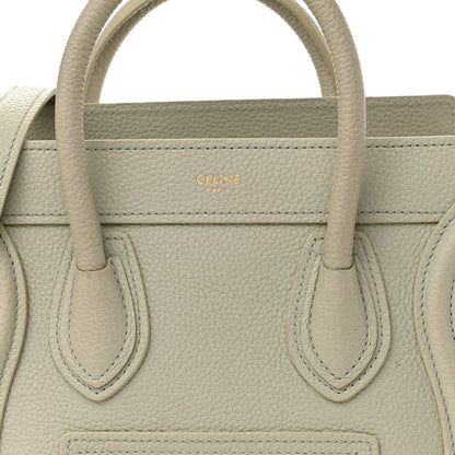 Celine Drummed Calfskin Nano Luggage Vert D'eau 9 of 11