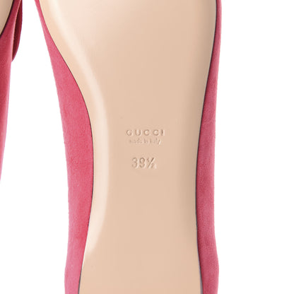 Gucci Kid Scamosciato GG Marmont Fringe Flats 39.5 Hot Pink 8 of 10