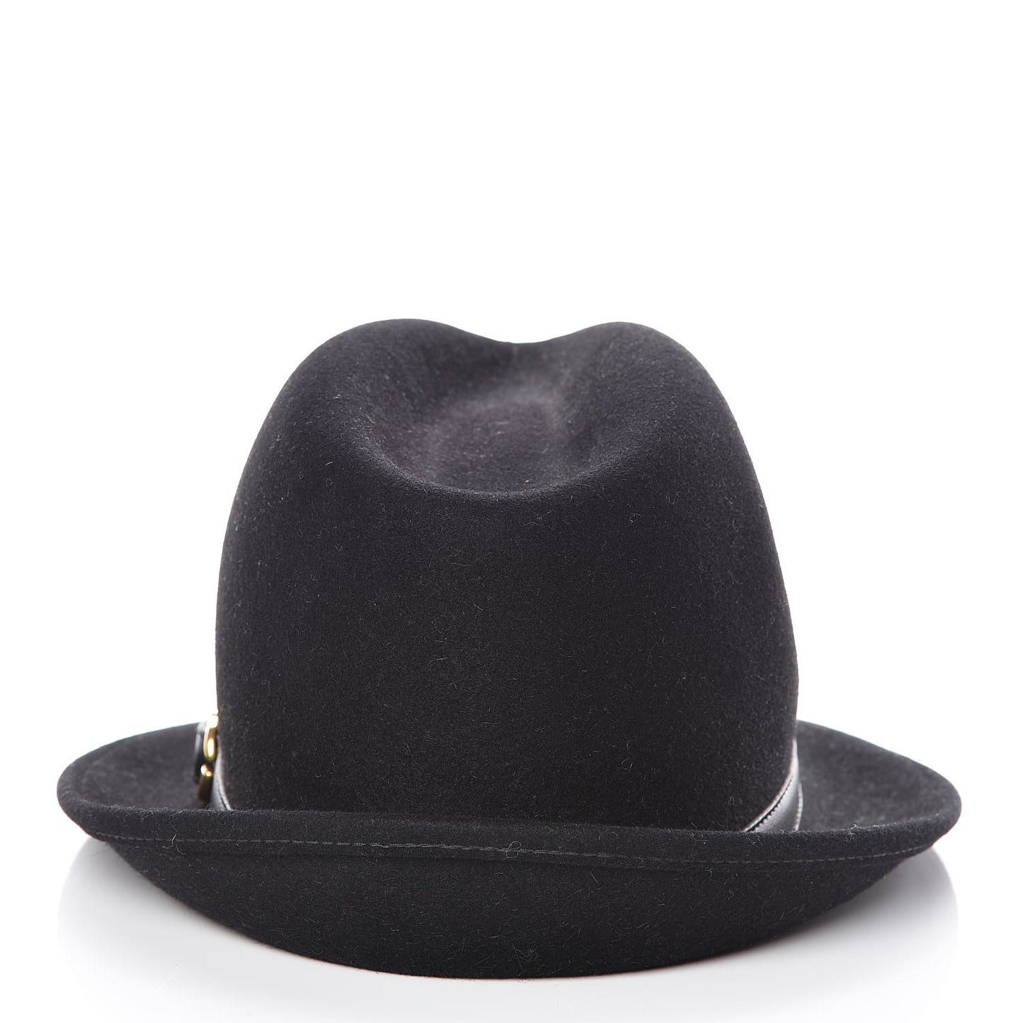 Felt Horsebit Fedora Hat L Black