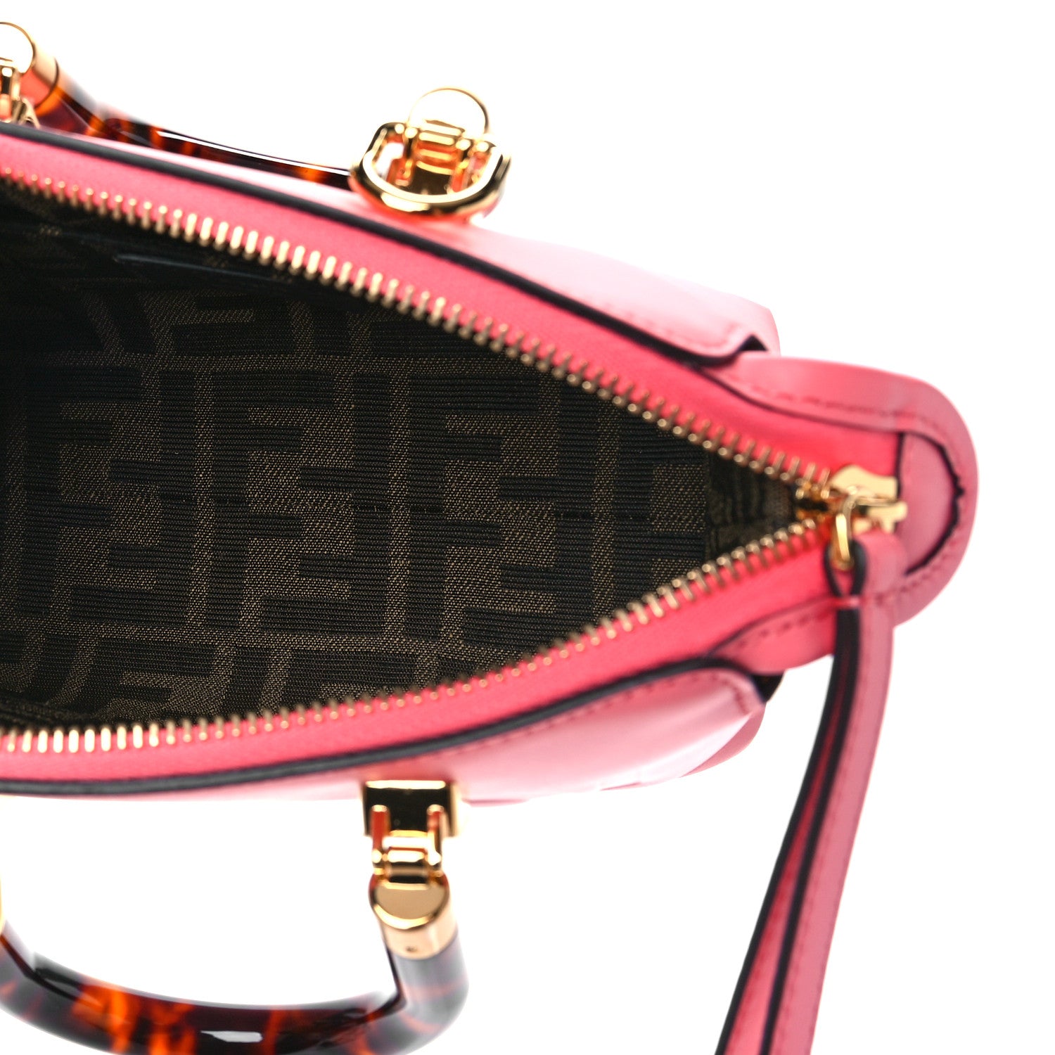 Fendi Vitello King Plexiglass Logo Embossed Mini By The Way Top Handle Boston Bag Pink Dalia 5 of 9