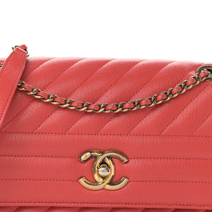 Chanel Shiny Goatskin Diagonal Quilted Small Flap Red 8 of 10