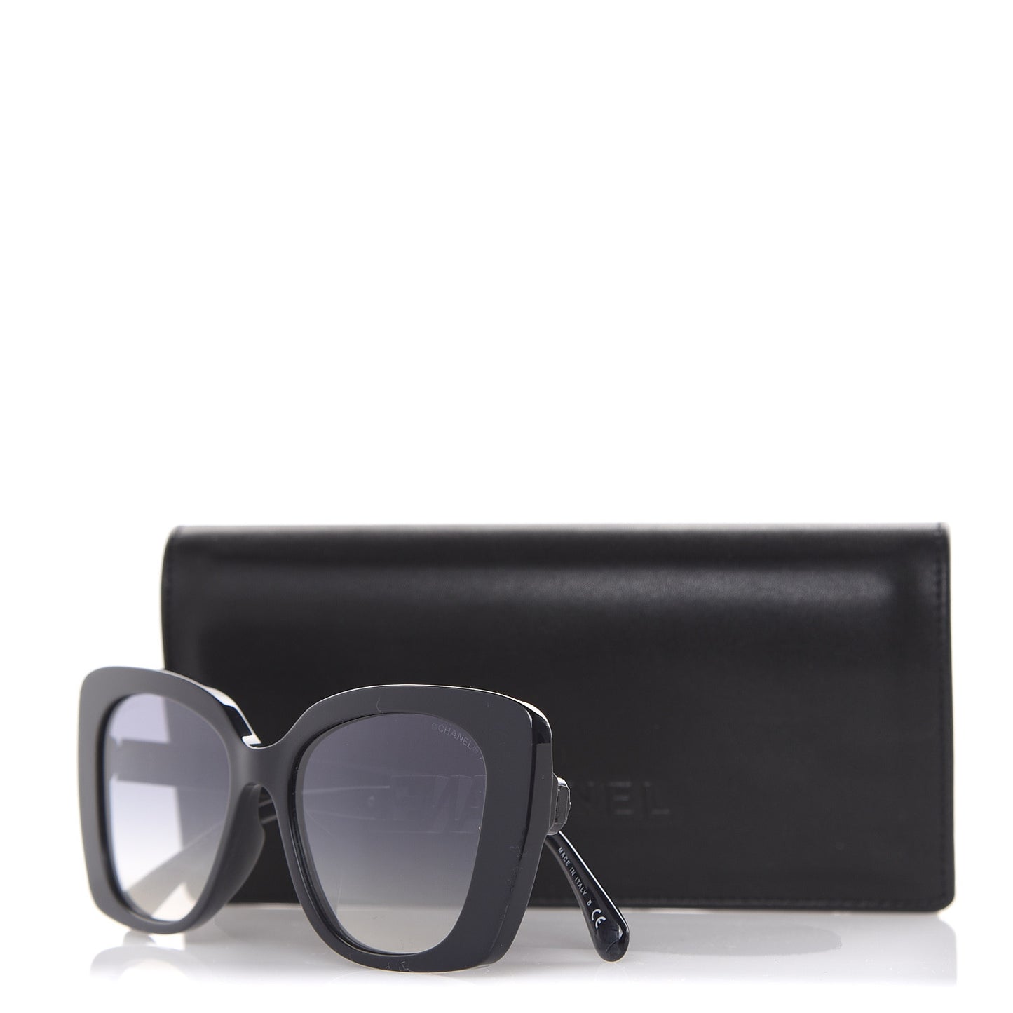 Acetate Strass Square Sunglasses 5422 Black