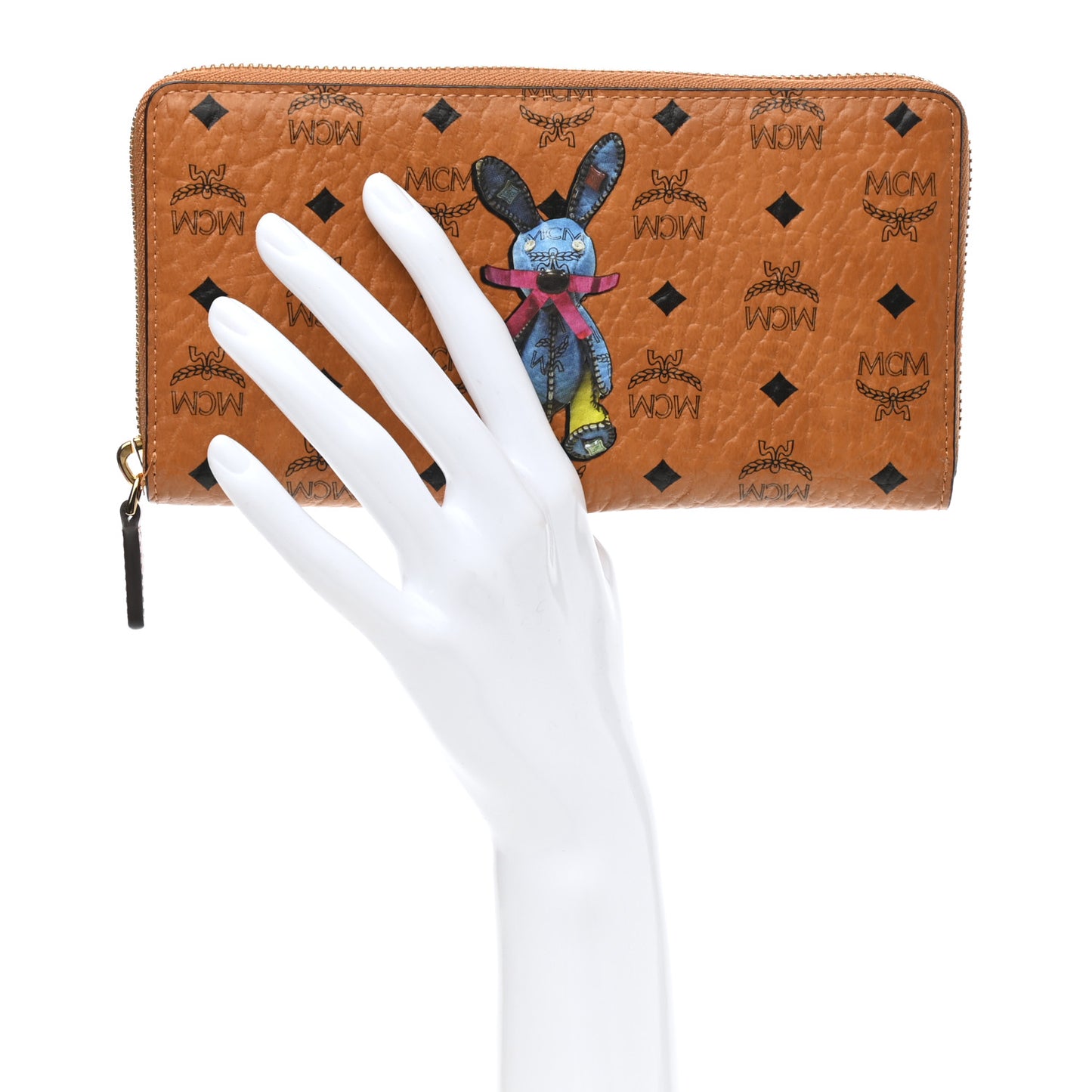 Visetos Rabbit Zip Around Large Wallet Cognac