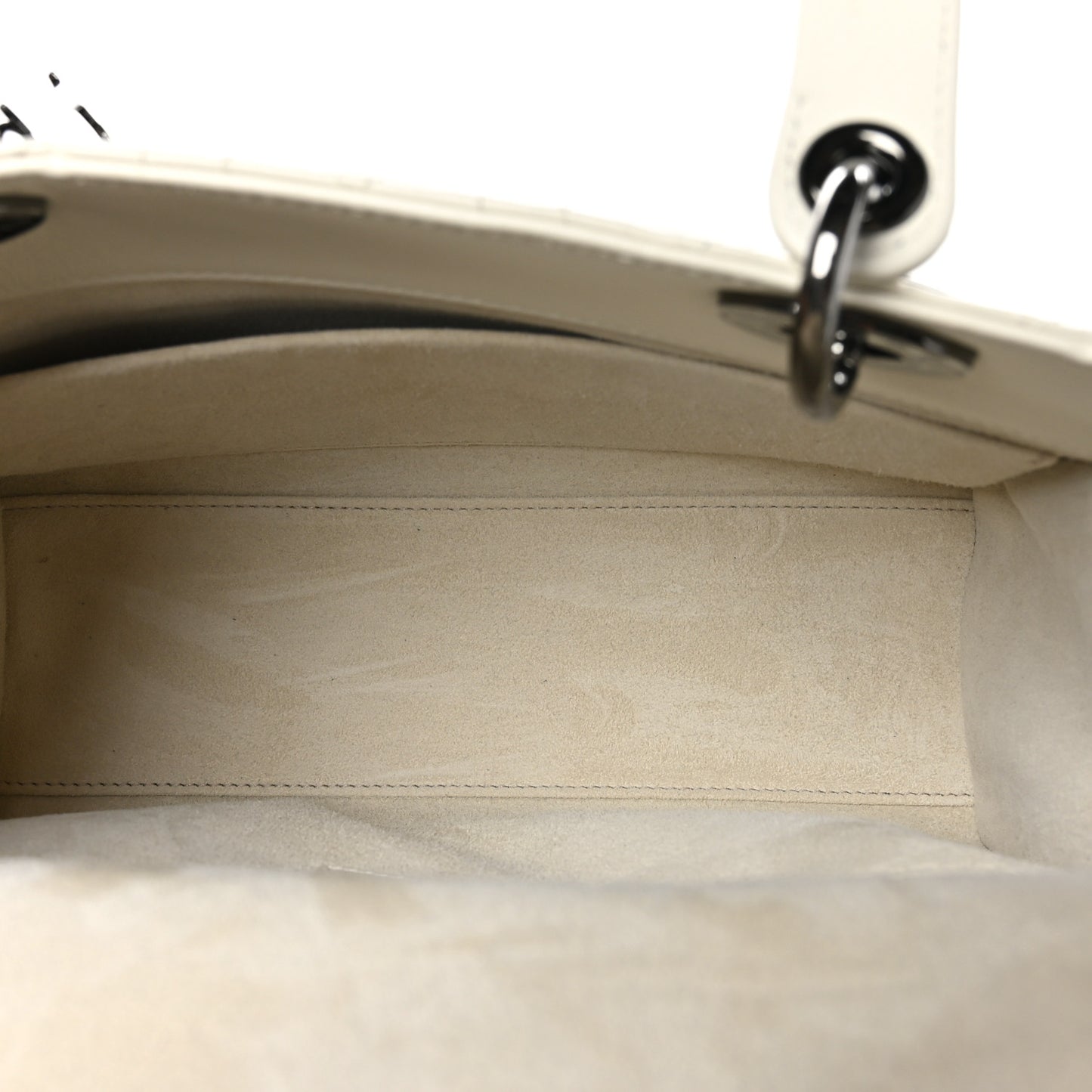 Lambskin Cannage Medium Lady Dior White