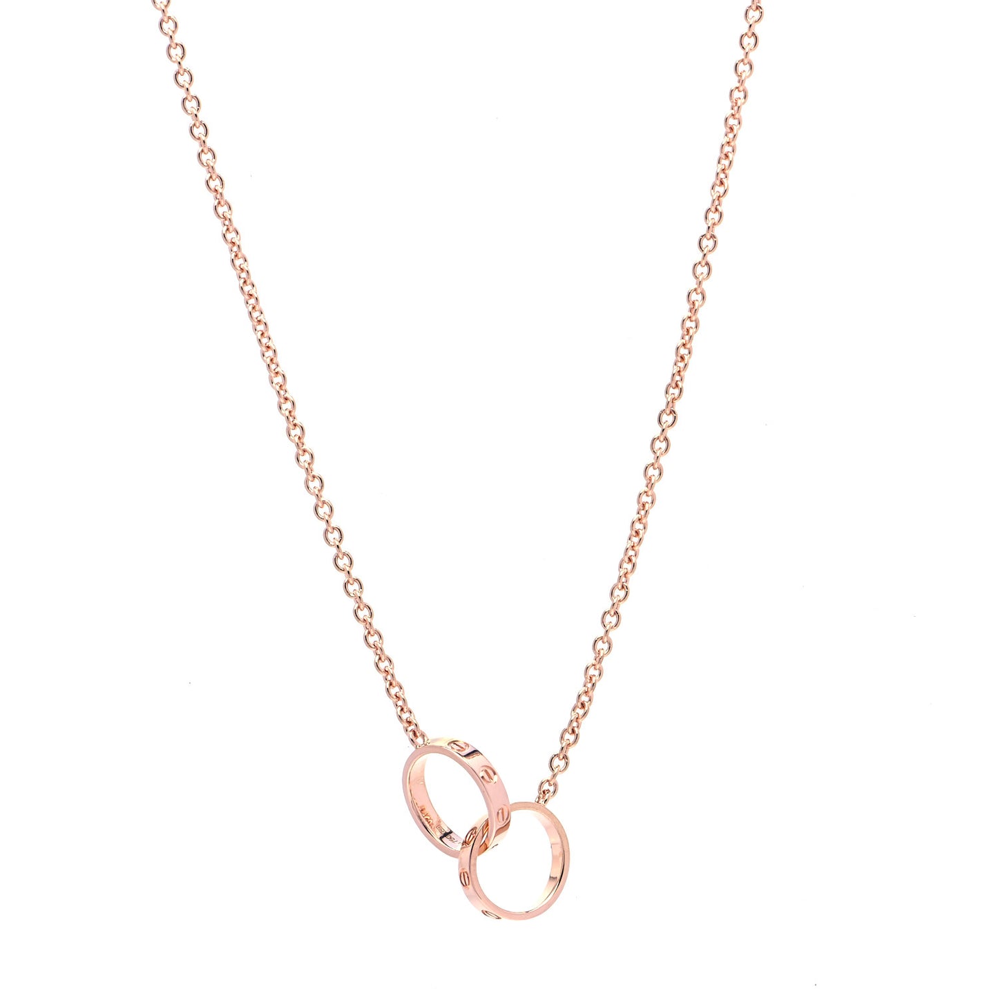 18K Pink Gold Interlocking LOVE Necklace