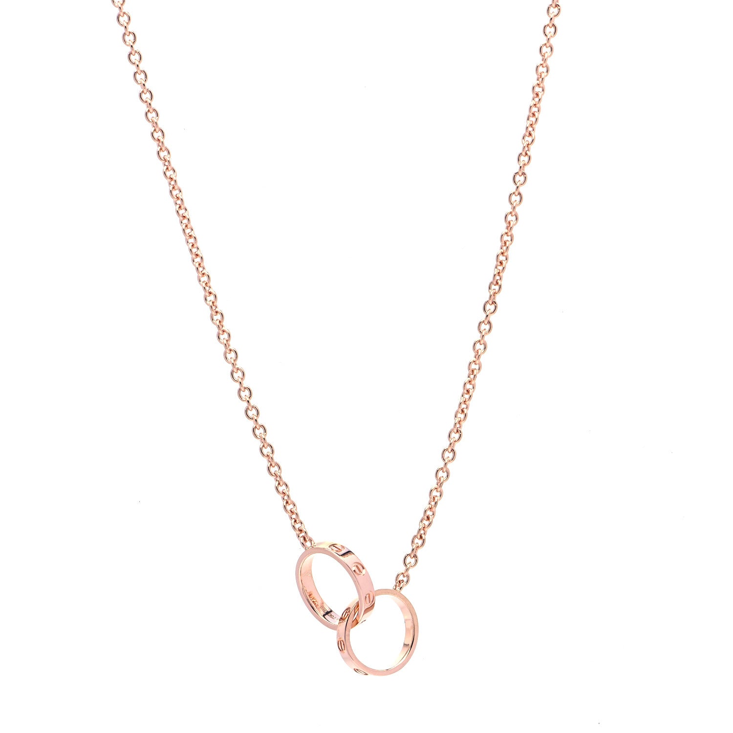 Cartier 18K Pink Gold Interlocking LOVE Necklace 1 of 6