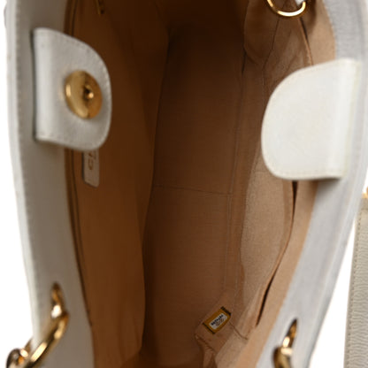 Chanel Caviar Quilted Petit Shopping Tote PST White 5 of 10