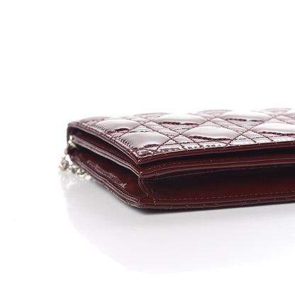 Christian Dior Patent Cannage Lady Dior Convertible Clutch Bordeaux 5 of 11