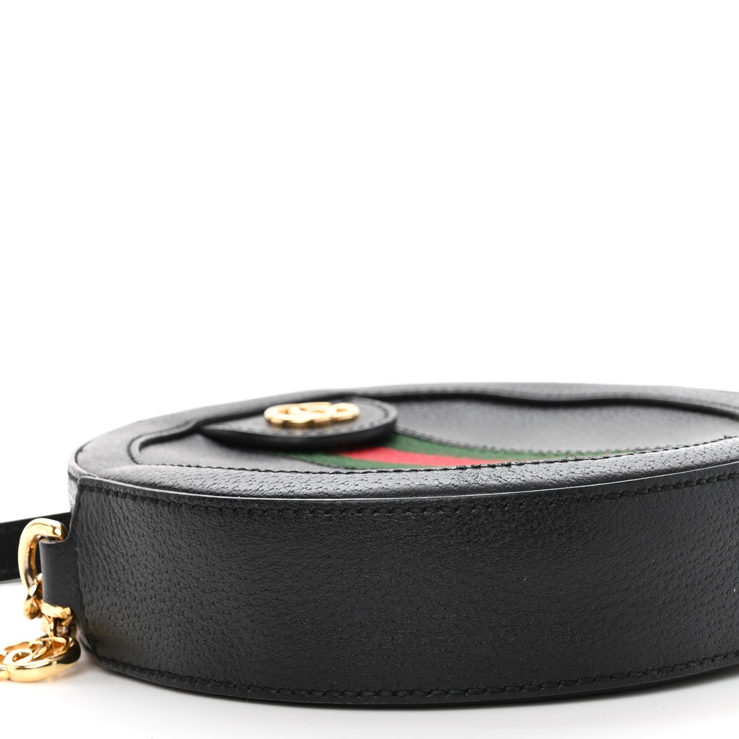 Gucci Grained Calfskin Web Mini Ophidia Round Shoulder Bag Black 9 of 10