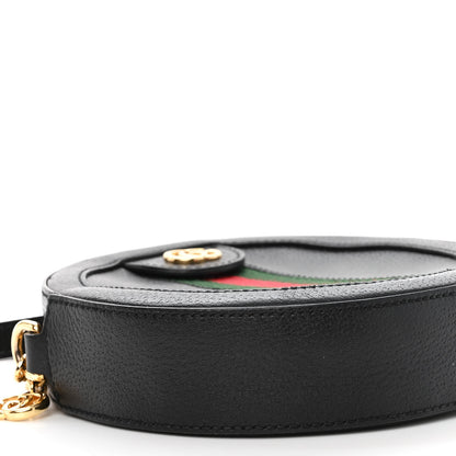 Gucci Grained Calfskin Web Mini Ophidia Round Shoulder Bag Black 9 of 10