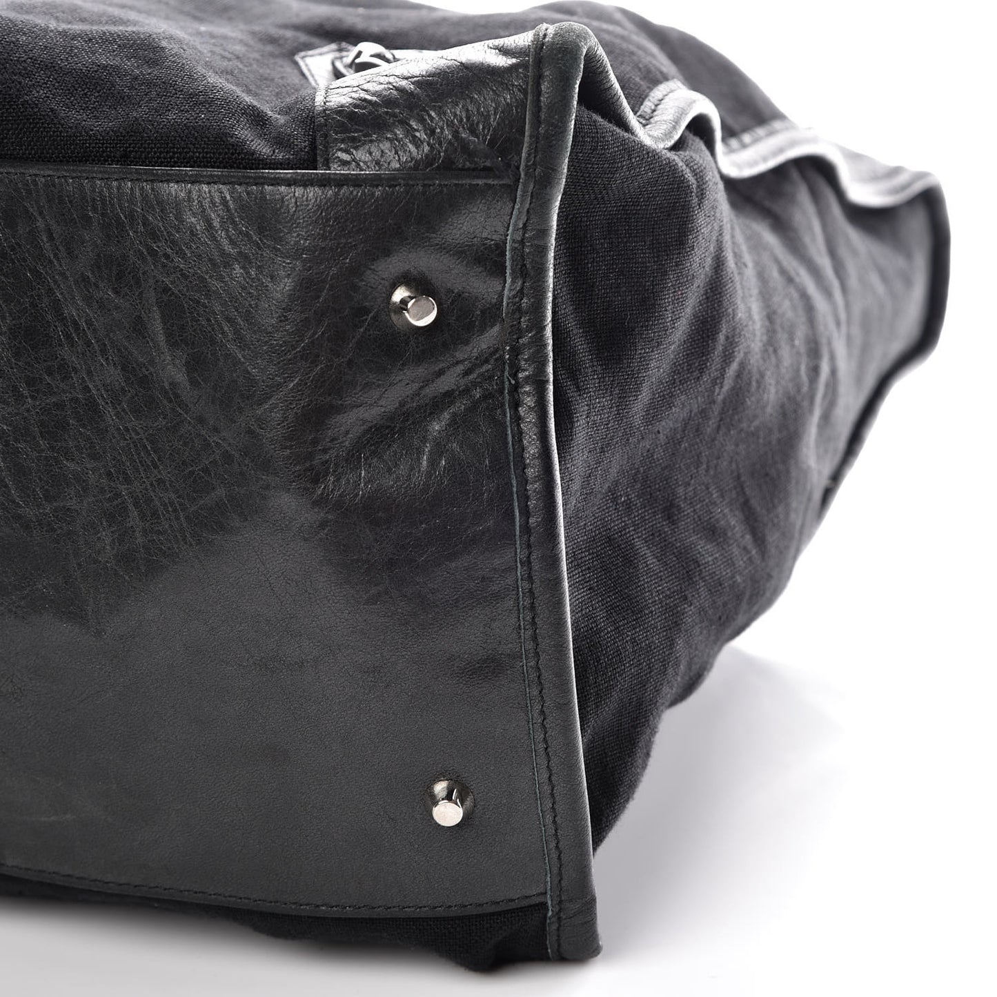 Chevre Canvas Classic Silver Hardware Weekender Black