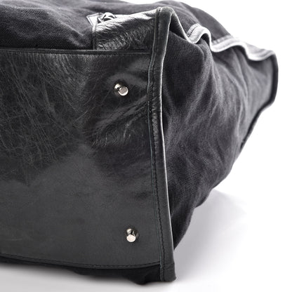 Balenciaga Chevre Canvas Classic Silver Hardware Weekender Black 6 of 13