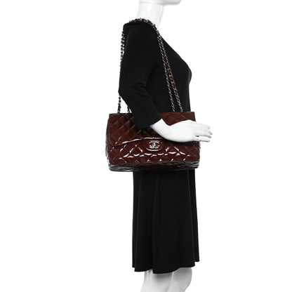 Chanel Patent Jumbo Single Flap Bordeaux 2 of 11