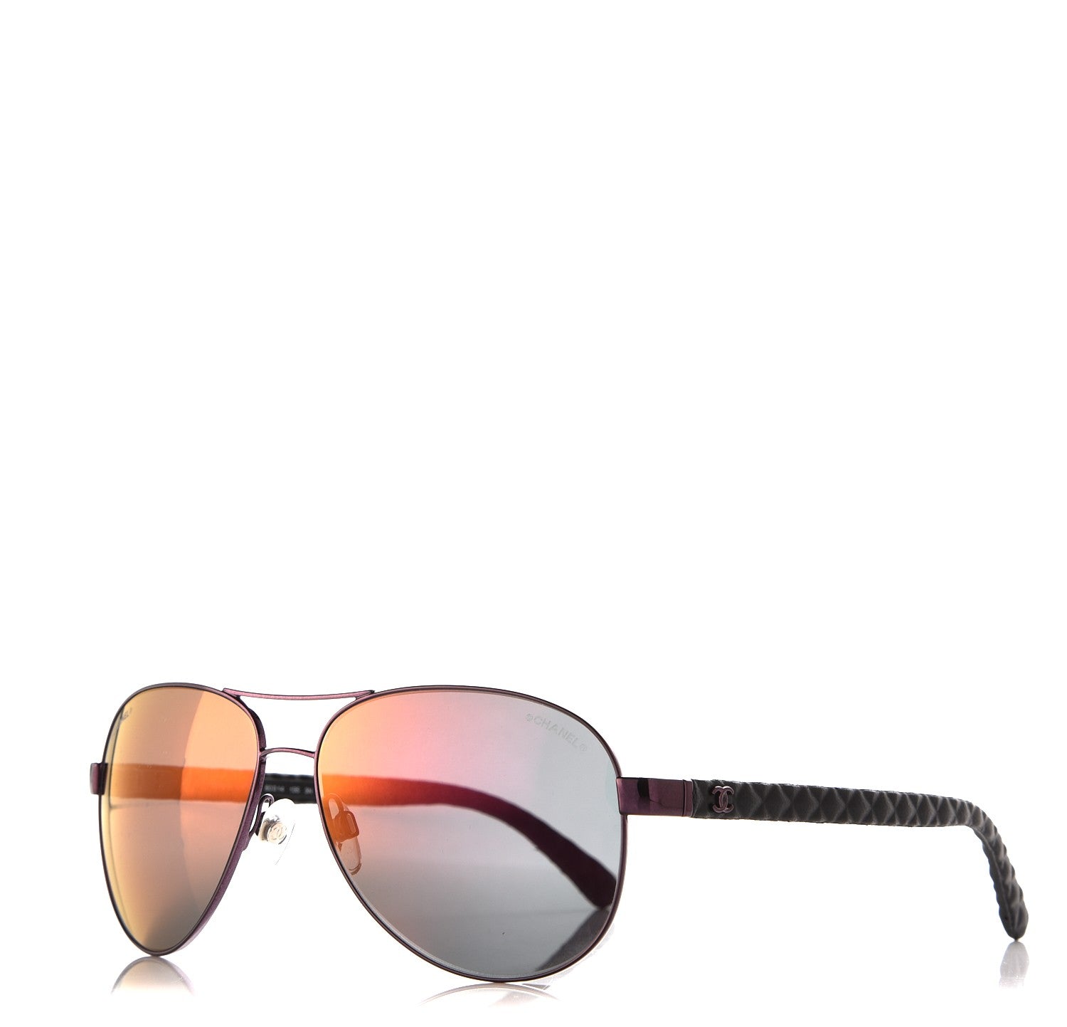 Chanel Mirrored Aviator Sunglasses 4204-Q Purple 1 of 9