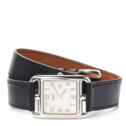 Hermes Stainless Steel Barenia 29mm Cape Cod Double Tour Quartz Watch Noir 2 of 5