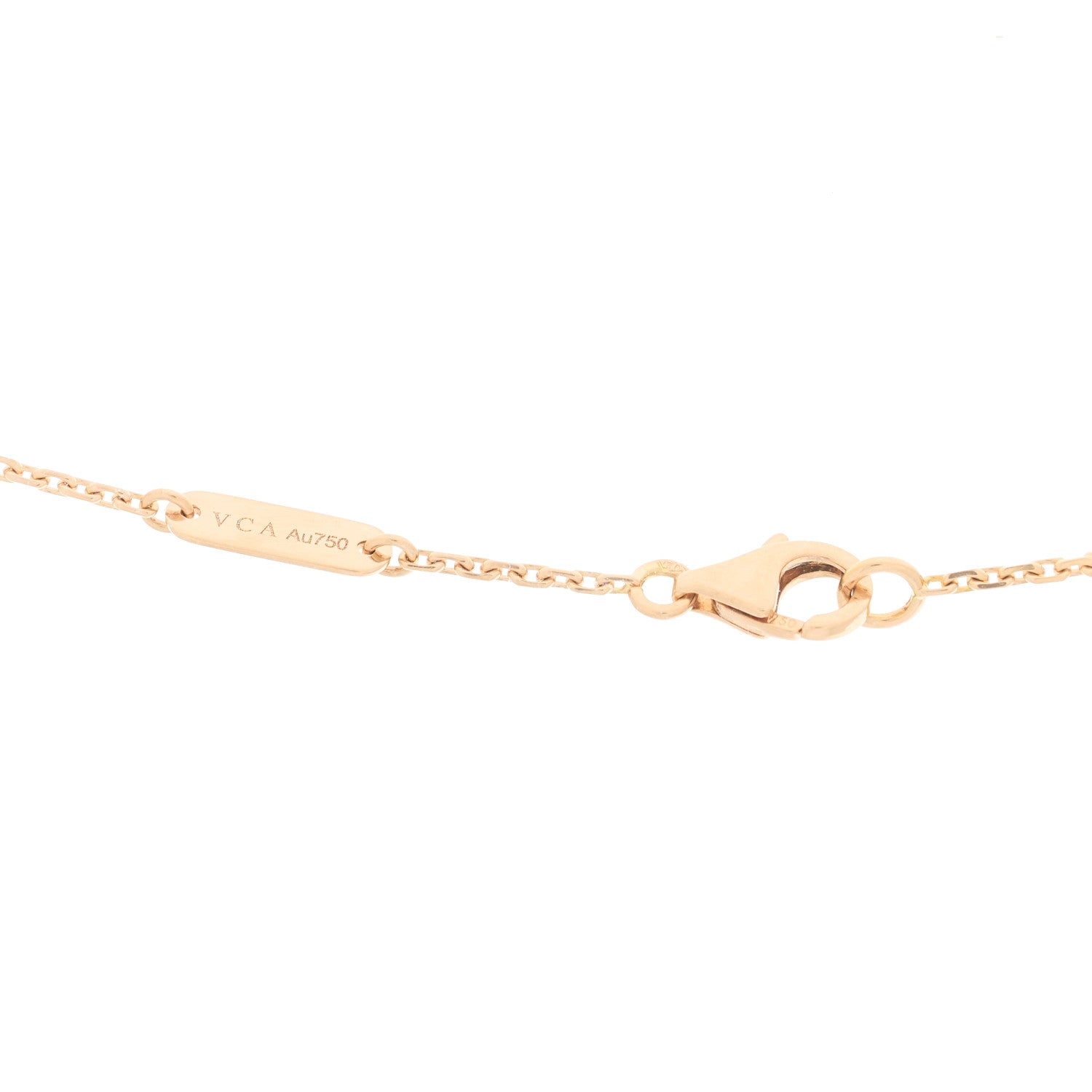 Van Cleef & Arpels 18K Rose Gold Diamond Grey Mother of Pearl Vintage Alhambra Pendant Necklace 4 of 5