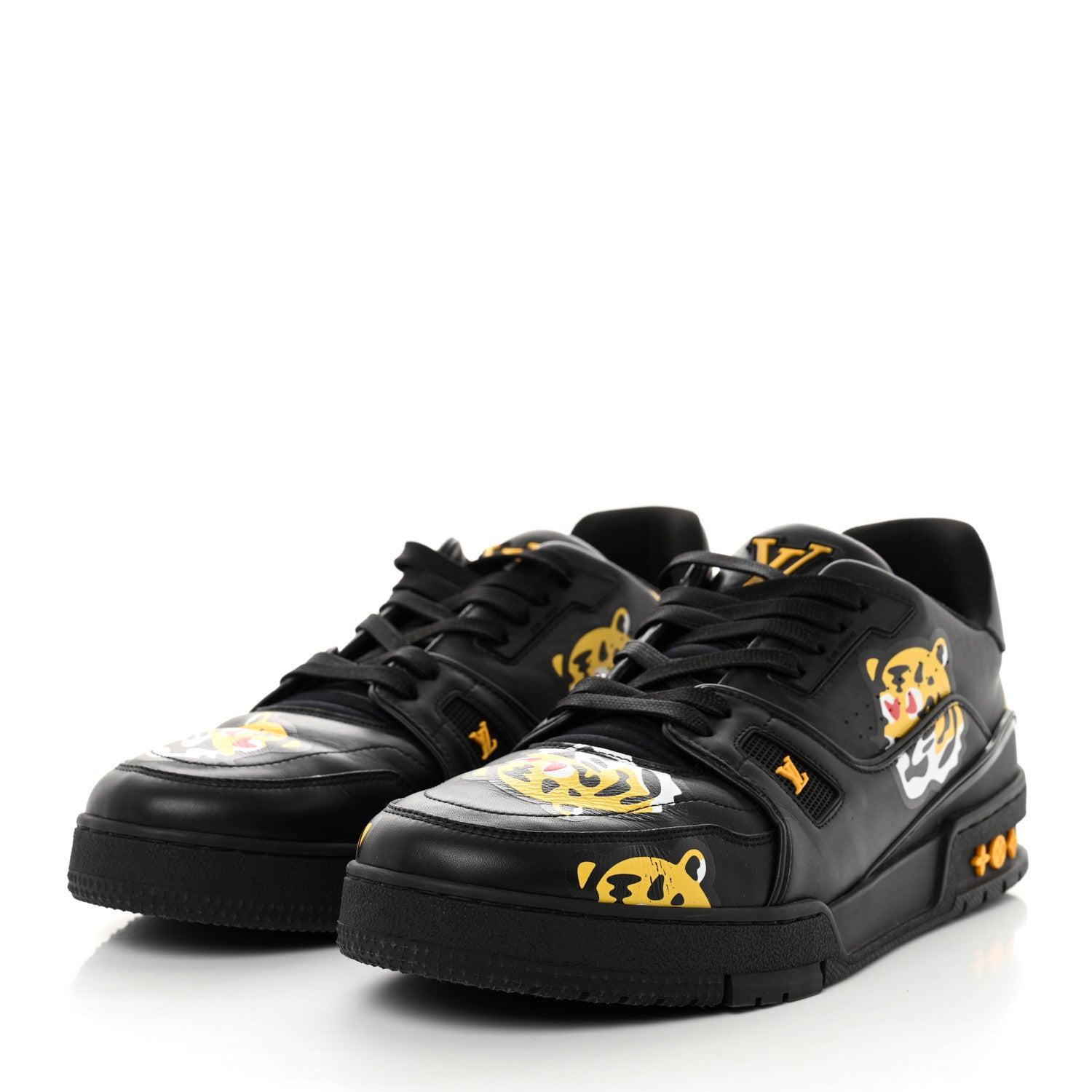 Louis Vuitton x NIGO Calfskin Printed LV Trainer Sneaker 9 Black 3 of 8