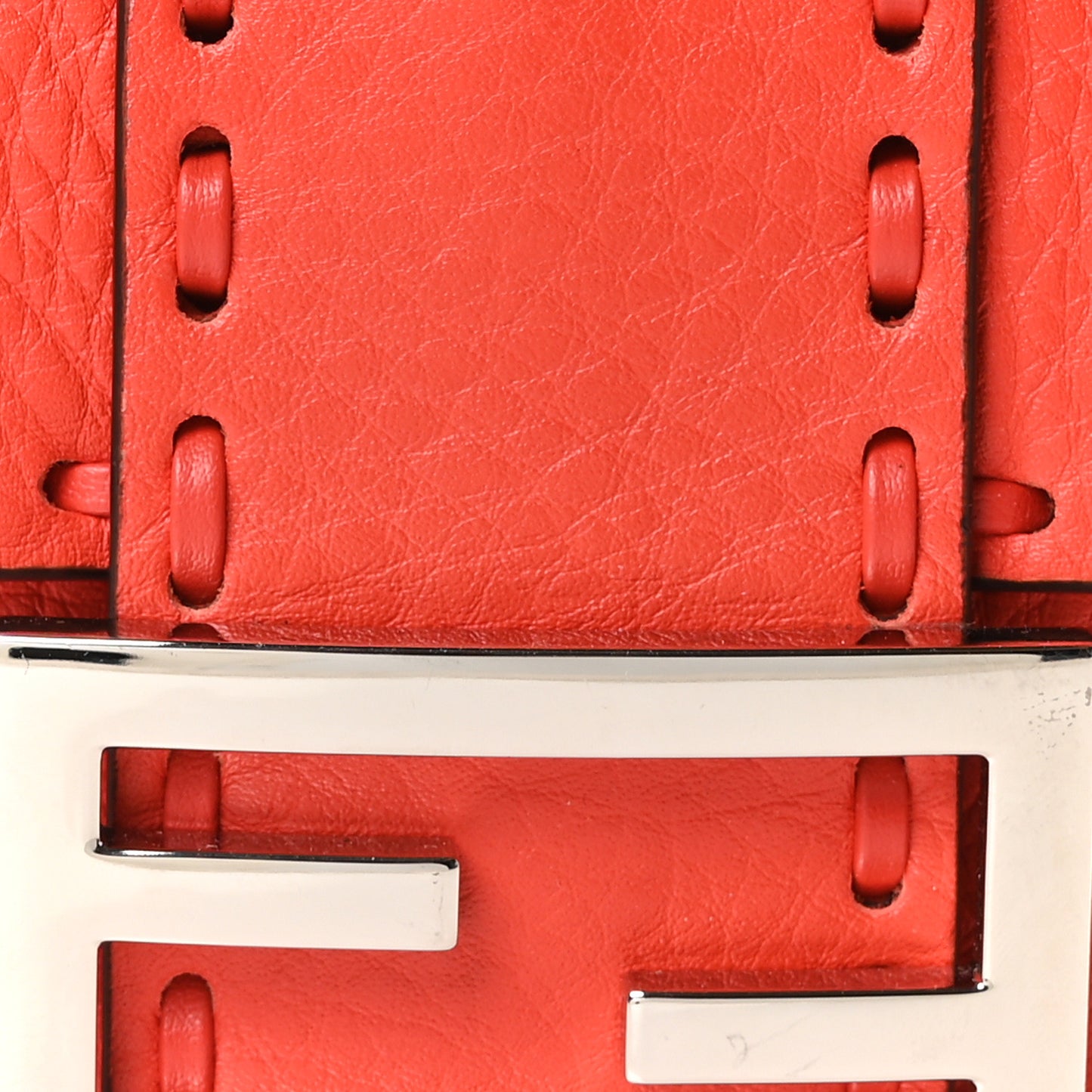 Cuoio Roma Sellerissima Nappa Sintetica Tape Stitch Mini Baguette Orange