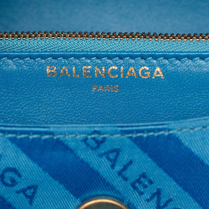 Balenciaga Nylon Jacquard Diagonal Logo S BB Round Shoulder Bag Bleu 6 of 7