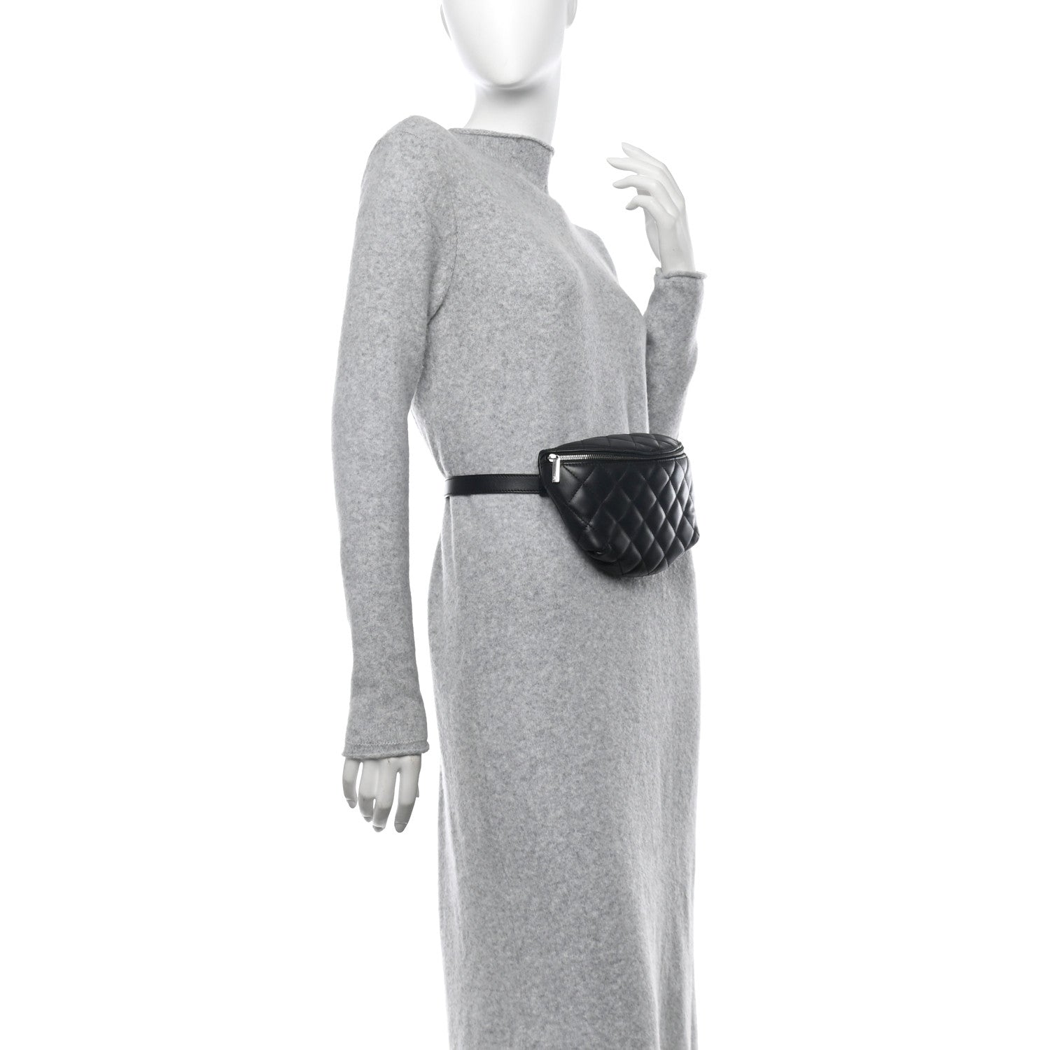 Chanel Calfskin Quilted Waist Belt Bag Black 2 of 11