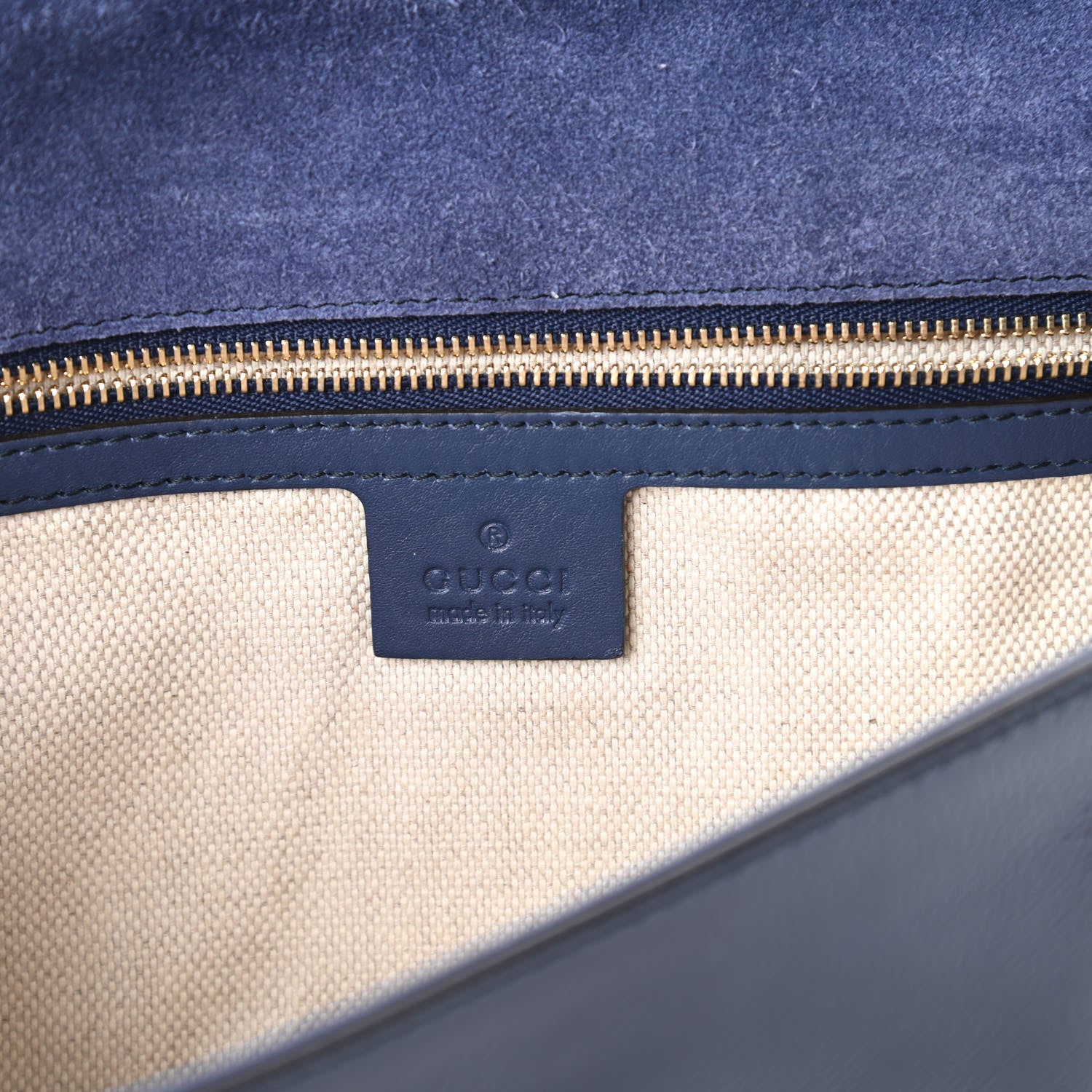 Gucci Soft Patent Medium Soho Clutch Uniform Blue 8 of 10