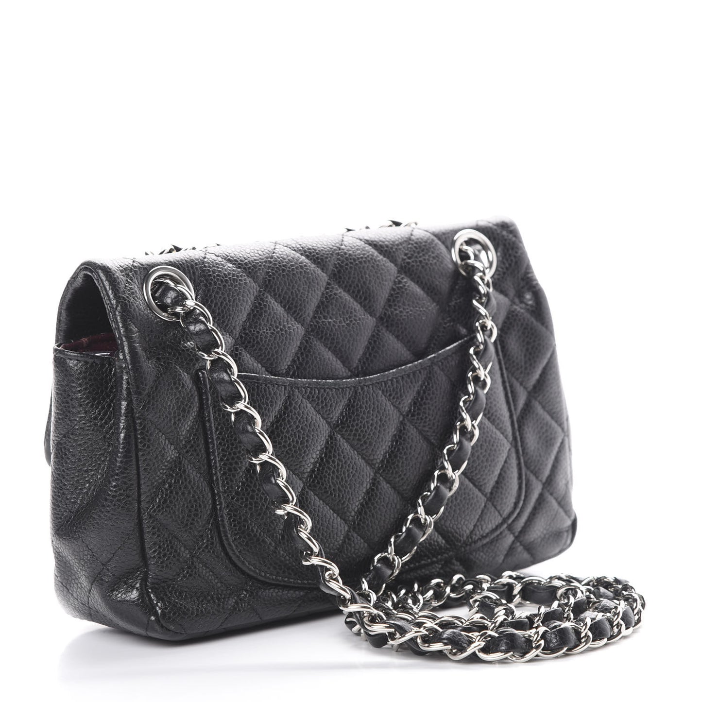 Caviar Quilted Mini Rectangular Flap Black