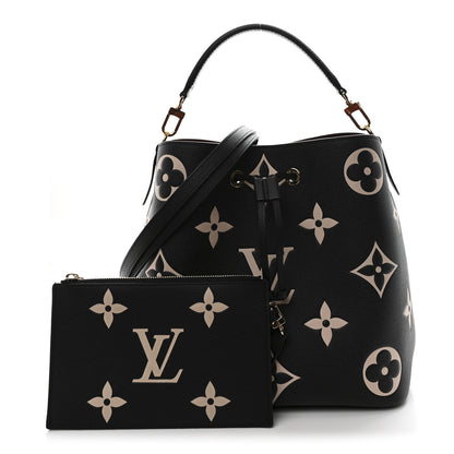 Louis Vuitton Empreinte Monogram Giant Neonoe MM Black Beige 3 of 12