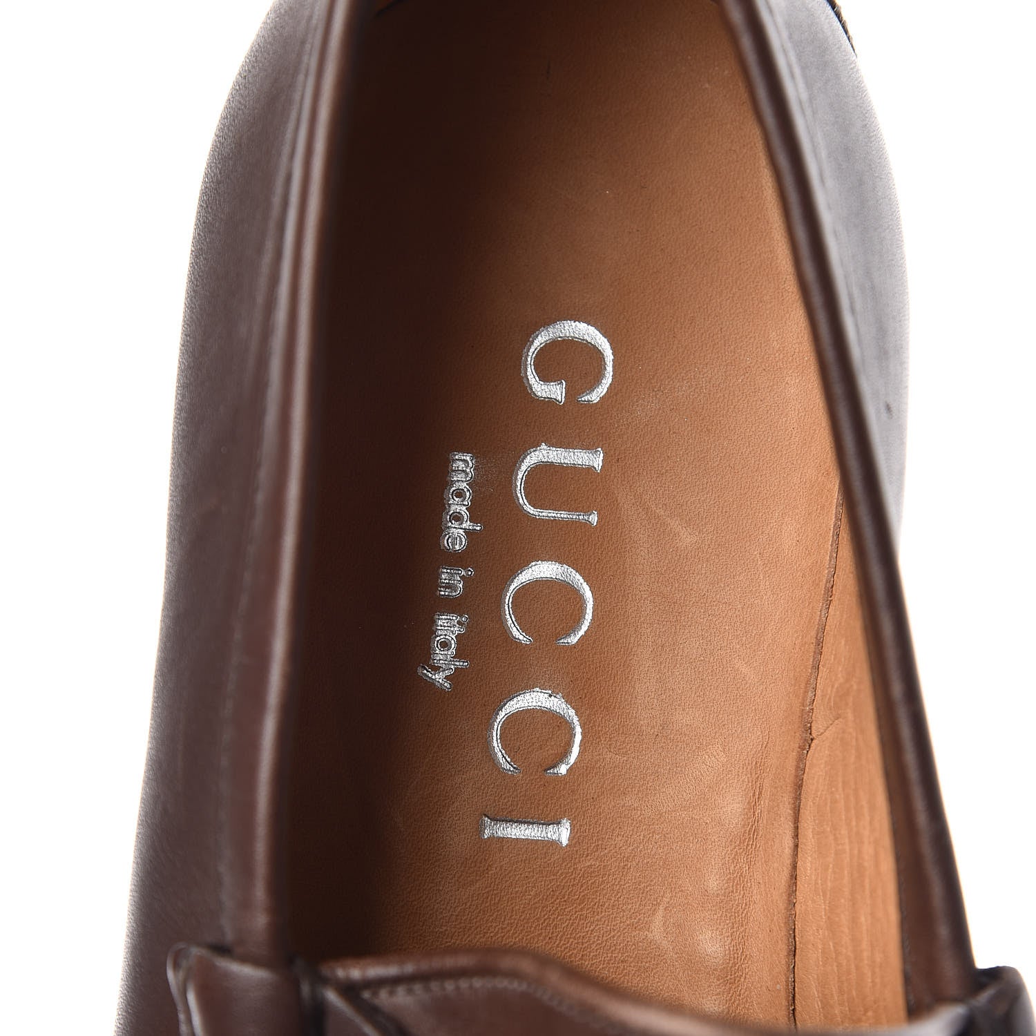 Gucci Laredo Calfskin Mens Horsebit Lug Sole Loafers 7.5 Brown 6 of 11