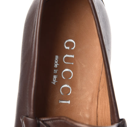 Gucci Laredo Calfskin Mens Horsebit Lug Sole Loafers 7.5 Brown 6 of 11