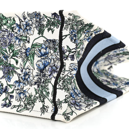 Christian Dior Canvas Embroidered Medium Flowers Book Tote Blue 10 of 10