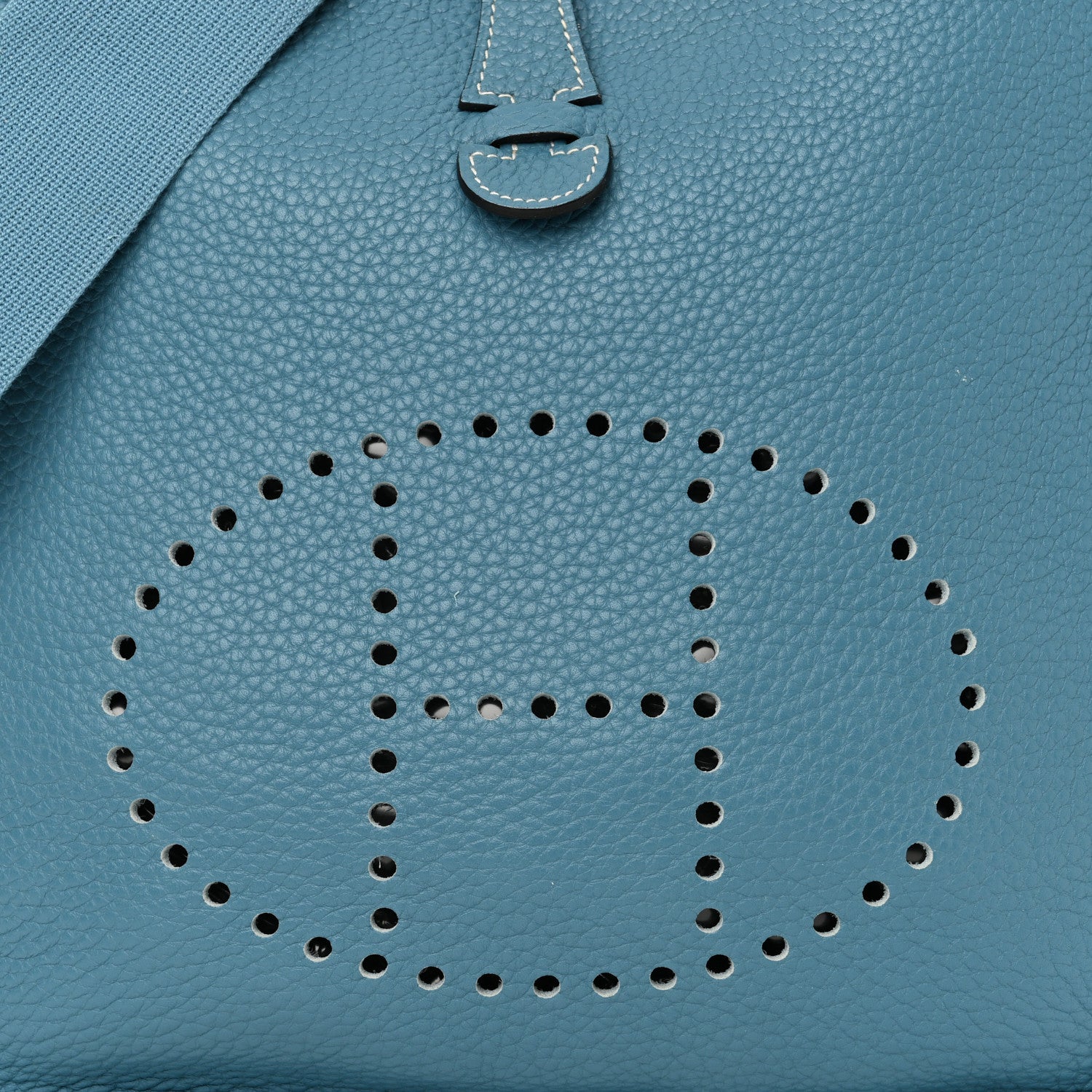 Hermes Taurillon Clemence Evelyne PM Blue Jean 9 of 15