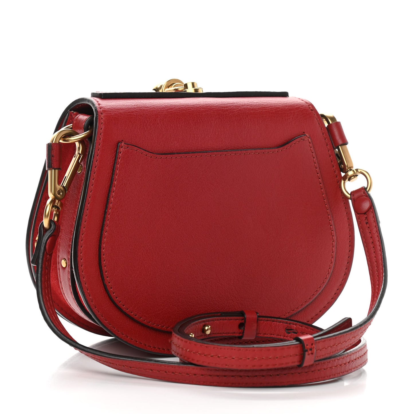 Calfskin Suede Small Nile Bracelet Bag Intense Red