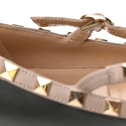 Valentino Garavani Calfskin Nappa Rockstud Cage Ballerina Flats 38 Black Poudre 8 of 8