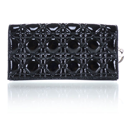 Christian Dior Patent Cannage Evening Clutch Bag Black 1 of 11