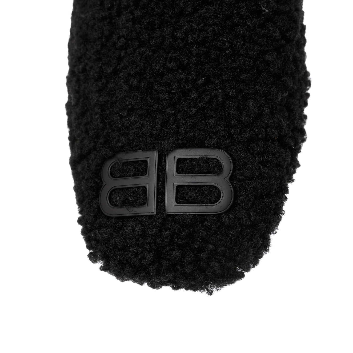 Balenciaga Faux Shearling Cosy BB Mules 37 Black 7 of 9