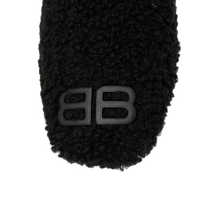 Balenciaga Faux Shearling Cosy BB Mules 37 Black 7 of 9