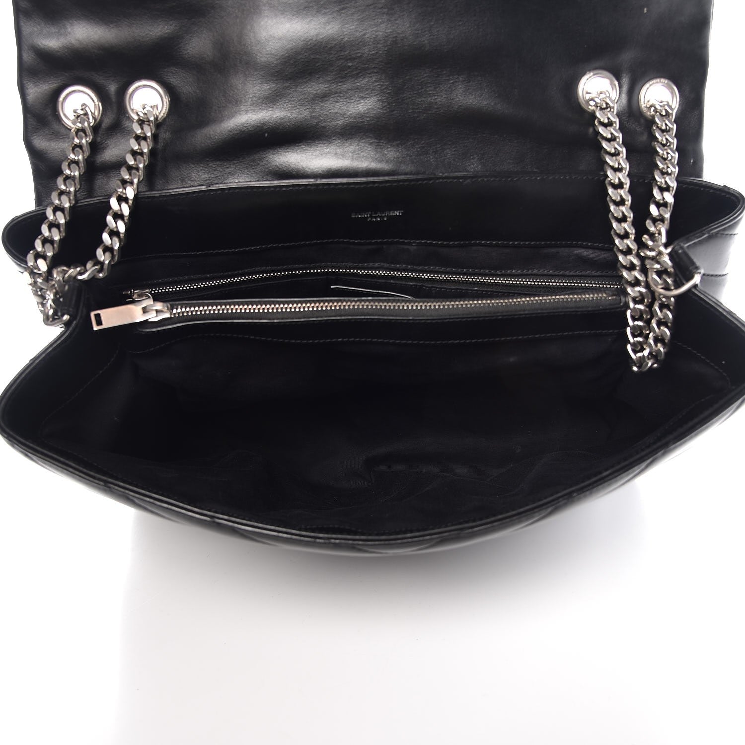 Saint Laurent Calfskin Y Quilted Monogram Large Loulou Chain Satchel Black 6 of 13