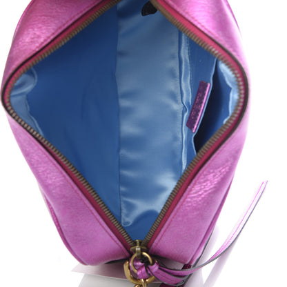 Gucci Laminated Nappa Matelasse Small GG Marmont Chain Shoulder Bag Fuxia Rosso Rosa 5 of 11