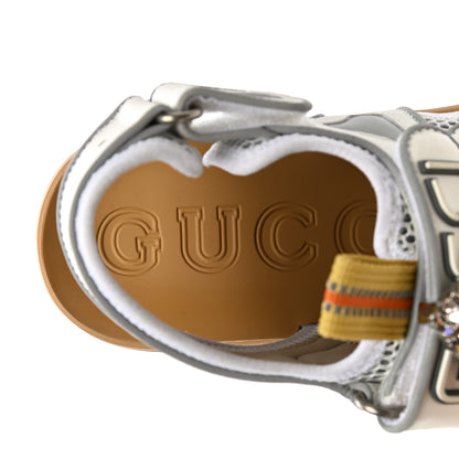 Gucci Mesh Fabric Tinsel Sport Sandals 37 White Silver 7 of 9