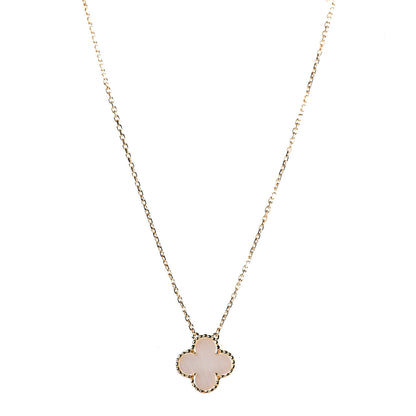 Van Cleef & Arpels 18K Yellow Gold Mother of Pearl Vintage Alhambra Pendant Necklace 1 of 6