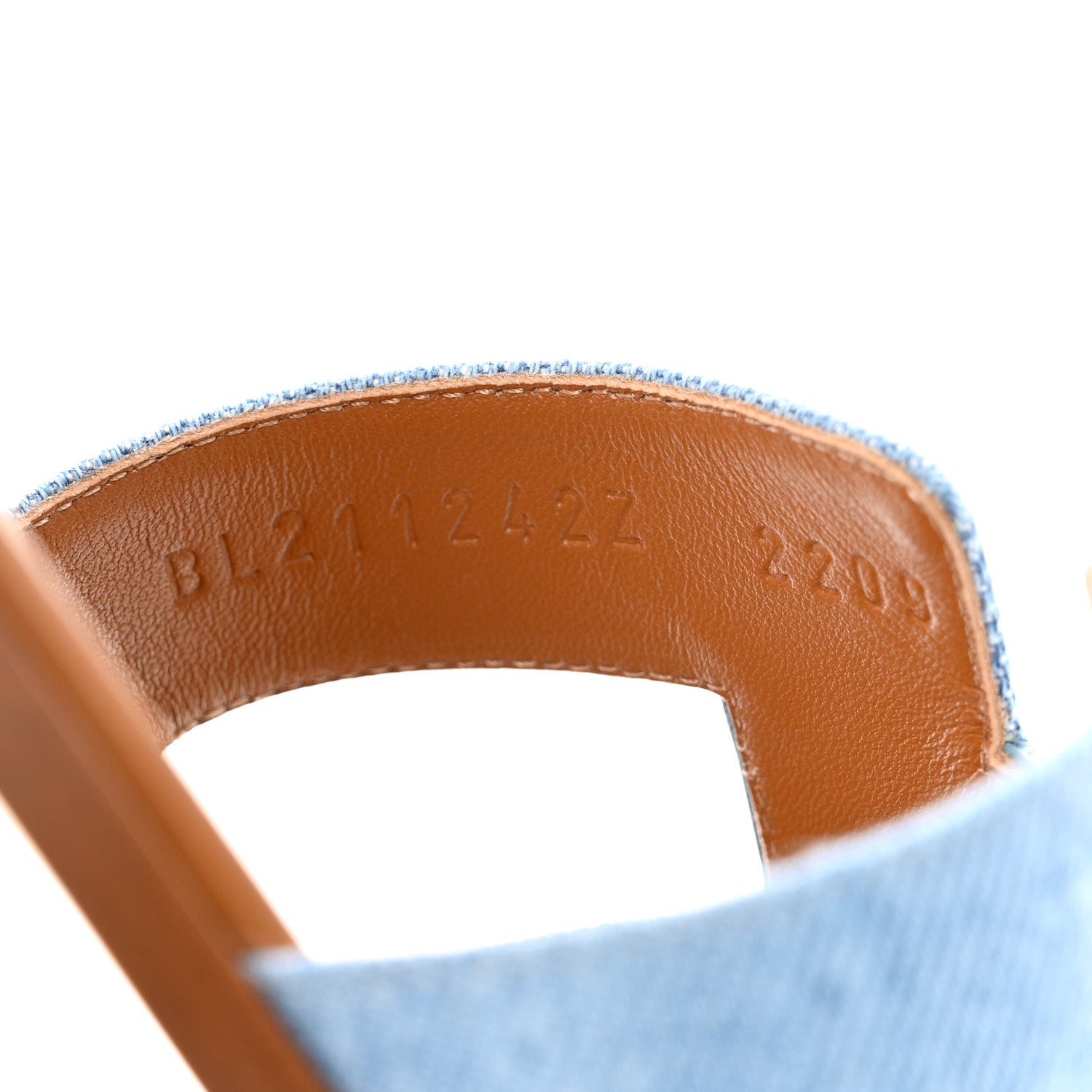 Hermes Denim Canvas Oran Sandals 38.5 Bleu Clair 6 of 9