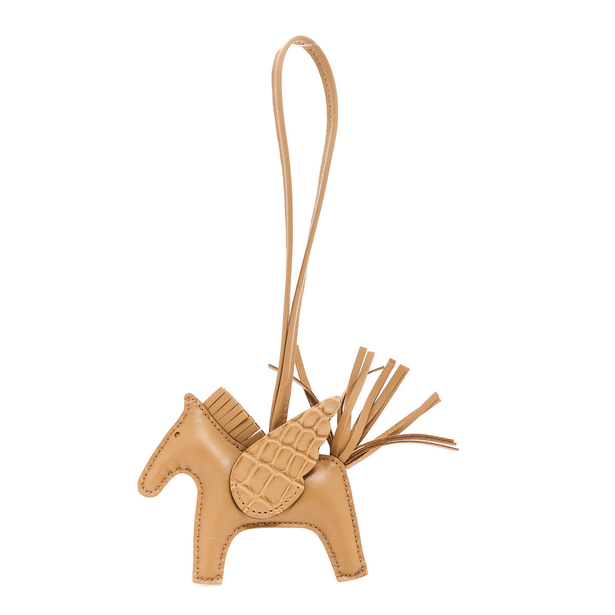Milo Lambskin Matte Alligator Touch Grigri Rodeo Pegase Horse Bag Charm PM Chai