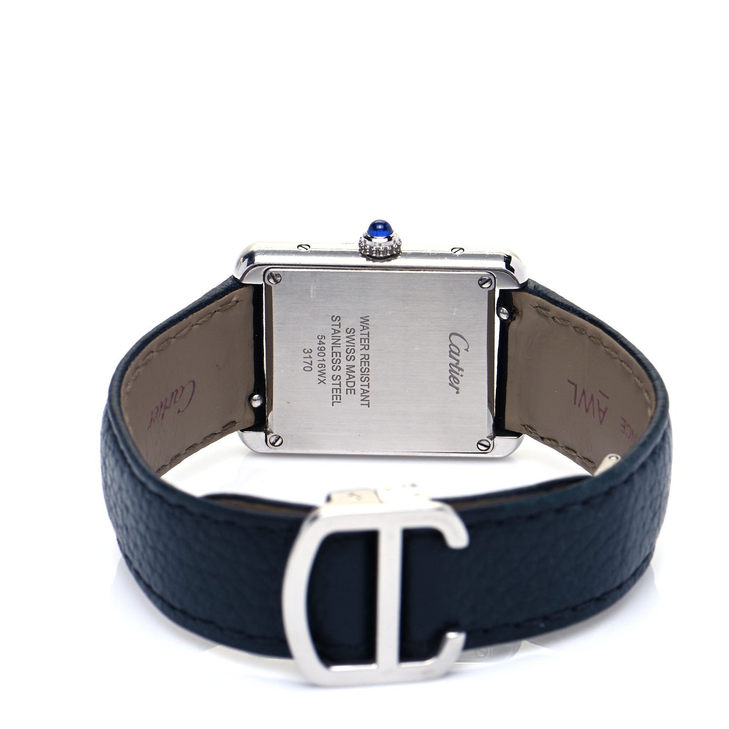 Cartier Stainless Steel Calfskin 24mm Tank Solo Quartz Watch 4 of 5